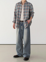 Jean en denim pour homme à poches arrière à soufflet, avec rangement extensible, coupe ample, style utilitaire, en gros