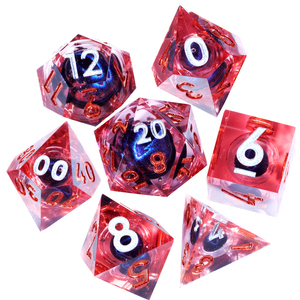 Set di Dadi MINI PLANET DND con Nucleo Liquido Occhio di Drago Rosso e Blu, Dadi Poliedrici in Resina Personalizzati per Giochi di Ruolo Dungeons&Dragons - Product Image 3