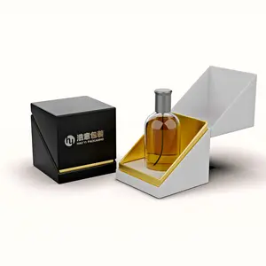 Boîte de parfum fantaisie avec logo imprimé personnalisé Boîte cadeau d'emballage de parfum en cuir carton