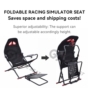Asiento de Juego Plegable de Acero Negro Personalizado GY018W, Simulador de Conducción de Carreras, Cabina para Logitech G25, G27, G29, G920, <span class=keywords><strong>PC</strong></span>, Wii, PXN - Product Image 2