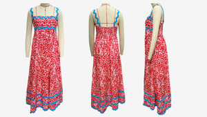 Vestido largo <span class=keywords><strong>de</strong></span> verano sexy para <span class=keywords><strong>mujer</strong></span> con tirantes, encaje y patchwork, con escote pronunciado y cintura natural, para comercio exterior. - Product Image 3
