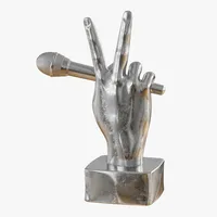 Polyresin Figurine main avec un microphone