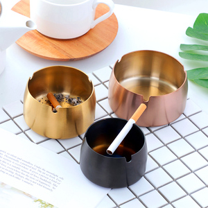 Kitchen Accessories Round Portable Mini Stainless Steel Cigar Ashtray