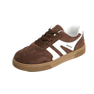 Zapatillas Retro de <span class=keywords><strong>Mujer</strong></span> con Punta en T, Clásicas de Gamuza con Contraste, Zapatos Planos Casuales de Caña Baja para Caminar - Product Image 6