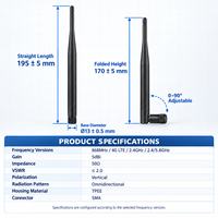 Antenne externe omnidirectionnelle pliable en caoutchouc à gain élevé 2.4G 5.8G WiFi 868MHz 4G-LTE pour module de routeur IoT