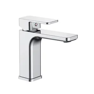 High Quality Faucet ACS CE Brass Chrome Single lever handle Deck mounted Square Luxury Lavatory Bathroom Faucets Mixers Tap