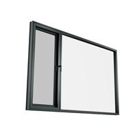 Ventana Abatible Horizontal Moderna de Aluminio Gris Resistente a Huracanes para Sala de Estar DERCHI