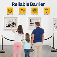 Poteau de guidage en acier inoxydable avec sangle rouge de 900 mm de hauteur, barrière de sécurité pour contrôle des foules et signalisation de circulation