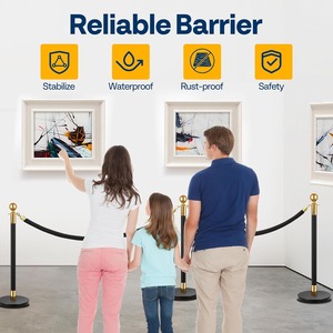 Kiểm soát chất lượng nghiêm ngặt hàng đợi cực vành đai stanchion cổng rào cản cảnh báo giao thông kiểm soát đám đông stanchions với dây thừng và cực - Product Image 6