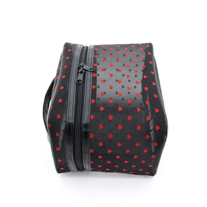 Organizer Cosmetico Estivo Durevole a Doppio Strato in Rete con Chiusura a Cerniera e Stampa a Cuore, Portatile e di Grande Capacità per Borsa da Viaggio - Product Image 5