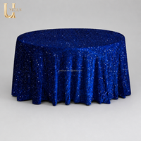 Nappe ronde en velours à paillettes Uvenue de 120 pouces, bleu royal, pour mariage, banquet, gala, événement, fête, décoration