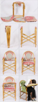 Chaise de prière musulmane pliable avec accoudoirs et porte-livre, chaise de culte islamique à structure métallique dorée pour mosquée