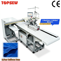 Máquina de Coser Automática Industrial TS-842 para Dobladillo Inferior de Camisetas, de Alta Eficiencia, para Producción de Prendas en Fábricas de Ropa, TOPSEW