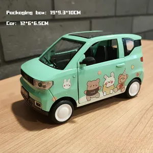 Model mainan mobil simulasi anak-anak, mobil kartun logam paduan 1/24 Model Pull-Back