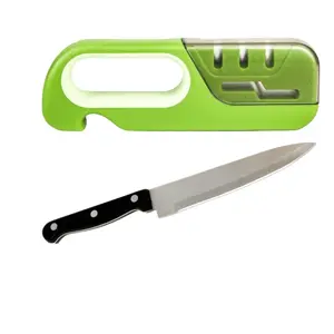 3 stages Kitchen restore knives shears sharpening tool grinder scissors tumbler diamond rolling manual knife sharpener