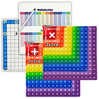 Jeu de cartes mémoire de multiplication 12x12, plateau de jeu, jouet sensoriel, tableau de multiplication Pop Bubble avec stylo effaçable