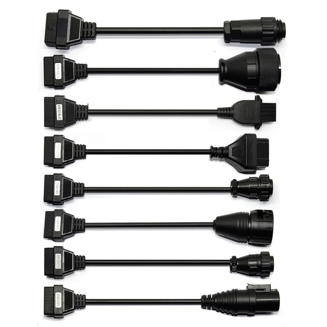 Hot Sale Full Set 8Pcs OBD2 Adapter Extension Cables for Truck Car OBD OBD2 Diagnostic Connector