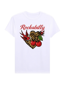 T-shirt da donna taglie forti a maniche corte, stile rockabilly, con stampa leopardata a cuore, girocollo, vestibilità regolare, 100% cotone, primavera estate, di tendenza - Product Image 1