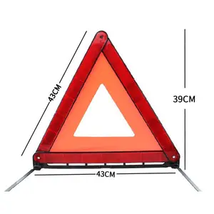 Aydınlık araba üçgen uyarı trafik güvenliği işareti kırmızı yansıtıcı üçgen reflektör