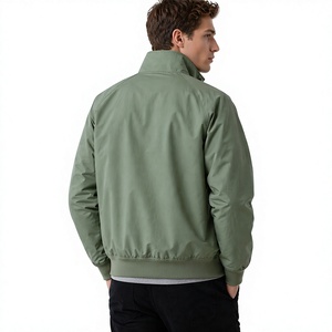 OEM Custom Plain Nylon Windbreaker <b>jacket</b> for men Stand Collar Zip Up Bomber <b>Jacket</b> <b>Lightweight</b> Ribbed Hem Casual Outerwear USA - Product Image 2