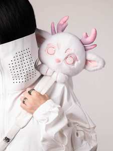 OUYU סדרת המיתולוגיה הסינית תיק גב קטיפה מתנות יצירתיות תיק צעצוע לבן קוף לבן צעצוע ממולא - Product Image 6