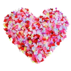 Kelopak Mawar Buatan Warna-warni Pernikahan Petalas Bunga Sutra Warna-warni Aksesoris Pernikahan Mawar