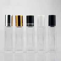 3ml-20ml Bouteilles à bille roulante carrées transparentes Bouteilles à bille roulante distributrices d'huile essentielle de parfum d'huile essentielle
