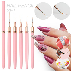 Suministros profesionales para <span class=keywords><strong>uñas</strong></span>, pelo de nailon, <span class=keywords><strong>Rosa</strong></span> mango de plástico, delineador de Gel UV, pincel fino para decoración de <span class=keywords><strong>uñas</strong></span>, pincel delineador de <span class=keywords><strong>uñas</strong></span> de oro <span class=keywords><strong>rosa</strong></span> - Product Image 6