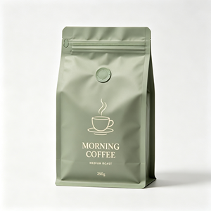 Custom Zipper Coffee <b>Bag</b> Flat Bottom Stand Up Packaging Moisture Proof Barrier <b>Bag</b> for Coffee Beans - Product Image 5