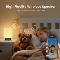 Actieve draagbare draadloze speaker wekker bedlamp met RGB LED verlichting voor buitengebruik & MP3-speler (plastic)