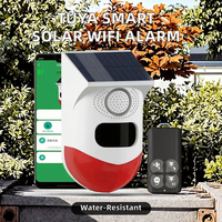 Détecteur de mouvement infrarouge intelligent Tuya WiFi, solaire, extérieur, PIR sans fil, alarme via application mobile, rechargeable, sirène stroboscopique 120 dB, son IP65