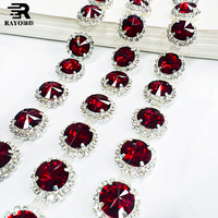 Yardas de cadena de cristal apliques de diamantes de imitación de cristal redondo para moda gran oferta 10 30 Zapatos de vestir de mujer decoraciones para zapatos de boda