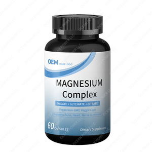 Cápsulas de magnesio de 300mg de complejo Triple de alta absorción sin OGM OEM ODM con citrato de glicinato de malato - Product Image 1