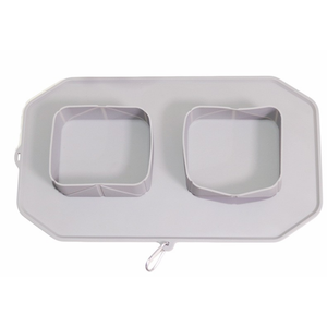 Hot selling wholesale pet travel <b>silicone</b> dog bowl outdoor folding double bowl portable non-slip bowl <b>mat</b> - Product Image 5