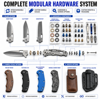Couteau pliant personnalisé OEM ODM, lame en acier D2 haute dureté, manche en G10, couteau de poche pour EDC, camping en plein air