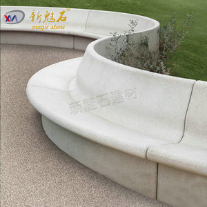 Nuevos Bancos de Patio para Exteriores, Resistentes al Agua, Duraderos, Personalizables, en Color Blanco y Gris, Fabricados con Materiales de Construcción de Piedra GRC - Product Image 4