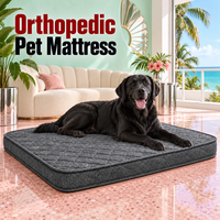 Lit pour chien moderne, écologique, rafraîchissant, imperméable, orthopédique, en mousse à mémoire de forme, confortable, avec housse amovible à motif uni et lavable