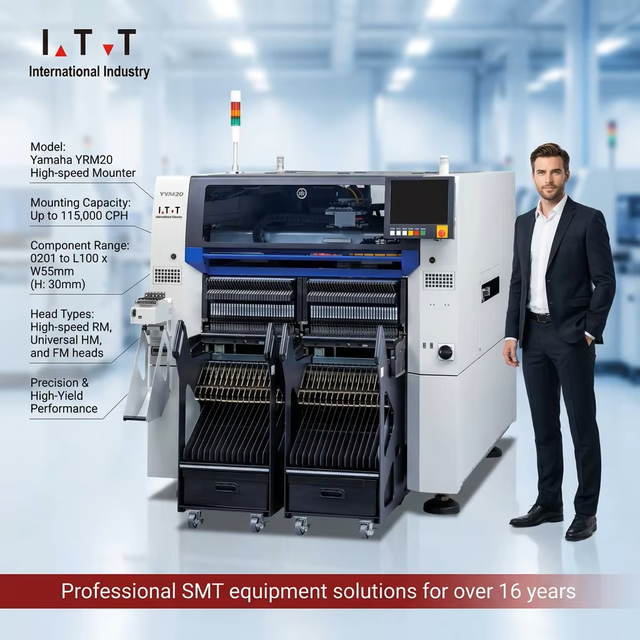 High-Precision YAMAHA YRM20 YRM10 SMT Pick Place Machine | PLC 46,000CPH High-Speed SMD Chip Mounter 0.035mm Accuracy Max 96