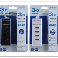 Hub USB 3.0 haute vitesse 1,2 m à 4 ports avec LED bleue pour charge et transfert de données, en ABS noir, pour PC de bureau et ordinateur portable (en stock)