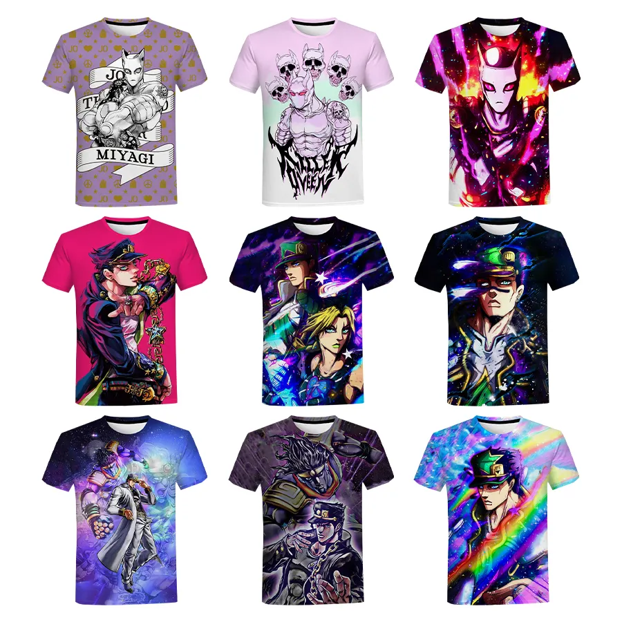 JoJo's Bizarre Adventure 3D Printed T-shirt for Men Japan Anime 3d Printing T Shirt From Men's Over Size Casual Fashion Tshirts