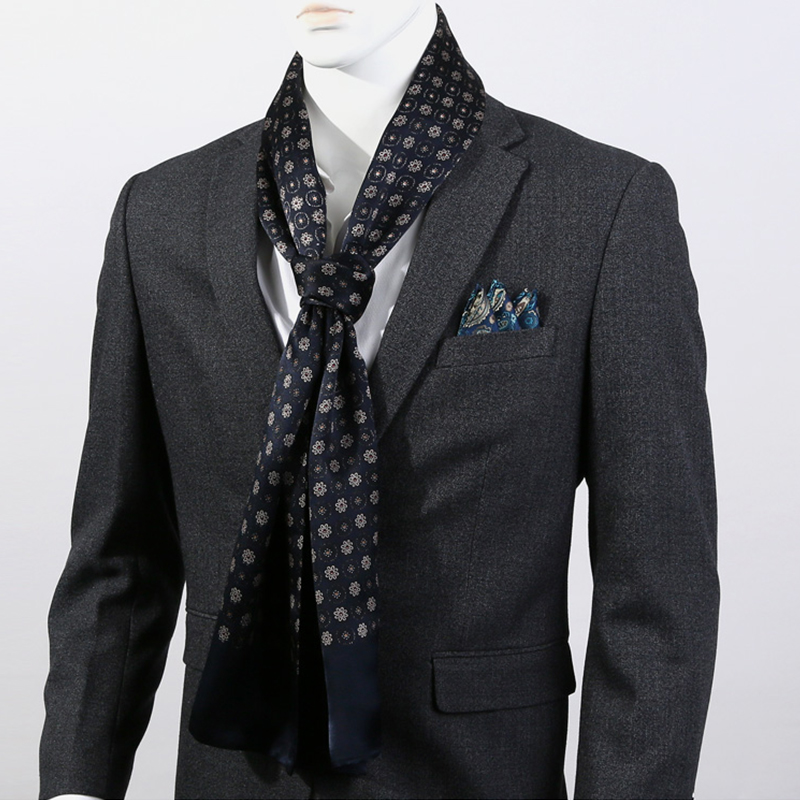 silk dress scarf mens MEN'S SILK SCARF, BLUE
