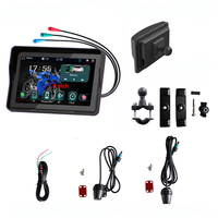 CarPlay nirkabel Android 5 inci BT WIFI, perekam navigasi GPS otomatis layar ganda kamera tahan air dengan Radio penggunaan sepeda motor