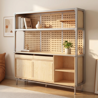 Meuble de rangement en bois de bouleau de qualité marine, commode à tiroirs, unité d'étagères DIY, vitrine de café, multifonctionnel, décoratif, rétro