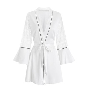 Peignoir sexy en soie glacée, <span class=keywords><strong>robe</strong></span> de nuit dos nu - Product Image 4