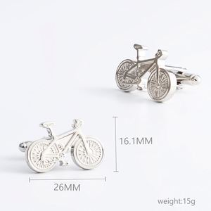 Mancuernillas de Bicicleta Personalizadas al por Mayor, Sin Pedido Mínimo, de Latón Color Níquel Plateado, para Camisa de Hombre - Product Image 3