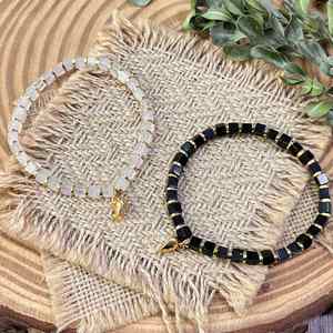 Pulsera Natural de Cuentas de Vidrio Coloridas, Piedra Antiestrés, Artículo Innovador Elección de Influencers, Fabricación de Muestras Personalizadas - Product Image 4