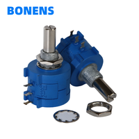 Potentiomètre de précision rotatif à fil enroulé Bonens Wxd3590, résistance variable 10 tours, 2W 500V 100-100k, scellé plastique bleu, direct usine