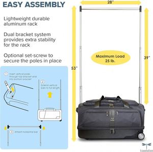 FFree Sample ashion Dance <b>Bag</b> with <b>Garment</b> Rack Wheels Dance Duffel with <b>Garment</b> Rack Gament Dance <b>Bag</b> for Adults - Product Image 6