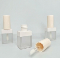 Tube vide carré en ABS dépoli avec bouchon à vis pour gloss, emballage cosmétique