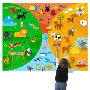 Kit de jeu éducatif précoce DIY pour enfants sur le thème des animaux de la ferme, avec tableau d'activités et livre en feutre 3D - Product Image 1